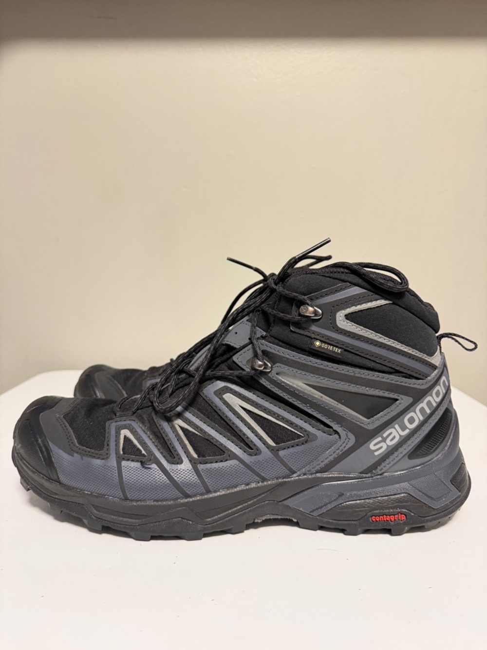 Salomon X Ultra 3 Mid GTX 398674 Black Lace Up Hiking Boots Shoes Men’s US 11